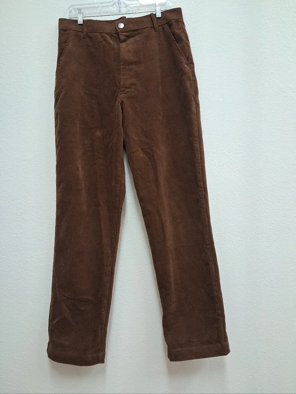 Malbon Golf Brown Corduroy Pants Mens 32X32 Embroidered Logo Straight Leg